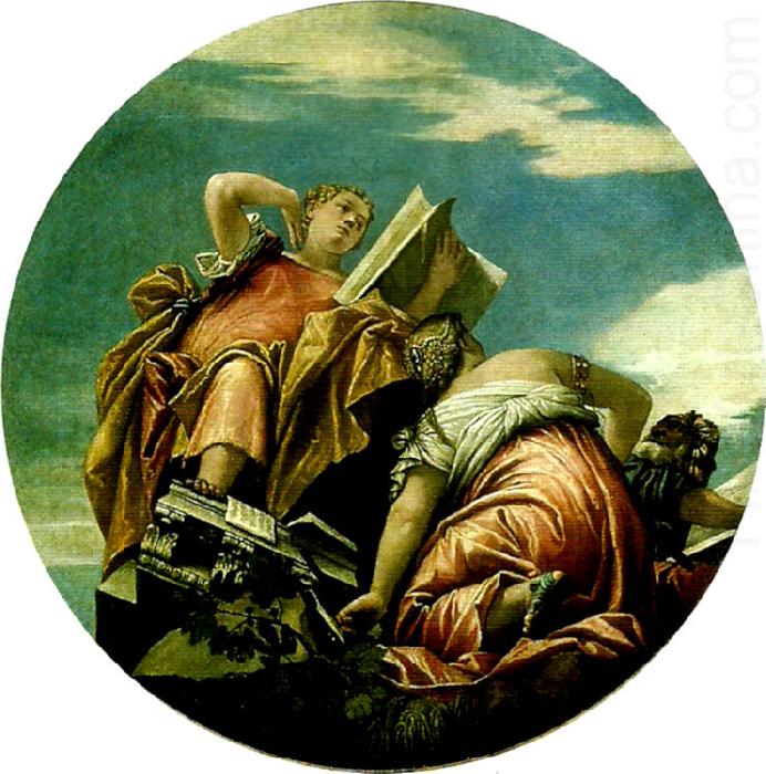 Paolo  Veronese arithmetic, harmony and philosophy oil painting picture
